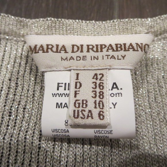 New Maria Di Ripabianca Metallic Knit Top Pullover Sweater I 42 / US 6 / M - Picture 5 of 7